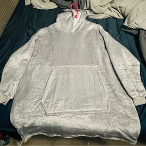Cozy Gray Oversized Hoodie Blanket